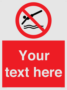 Custom prohibition no diving